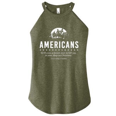 Americans WeLl Cross A Frozen River Women’s Perfect Tri Rocker Tank