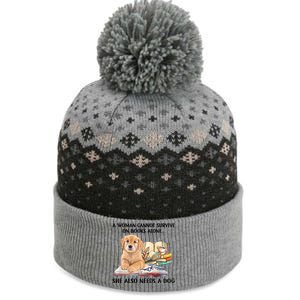 A Woman Cannot Survive On Books Alone She Also Needs A Dog The Baniff Cuffed Pom Beanie