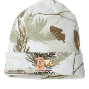 A Woman Cannot Survive On Books Alone She Also Needs A Dog Kati Licensed 12" Camo Beanie