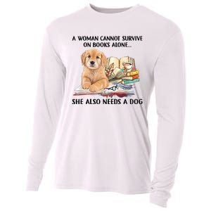 A Woman Cannot Survive On Books Alone She Also Needs A Dog Cooling Performance Long Sleeve Crew