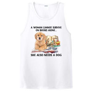 A Woman Cannot Survive On Books Alone She Also Needs A Dog PosiCharge Competitor Tank