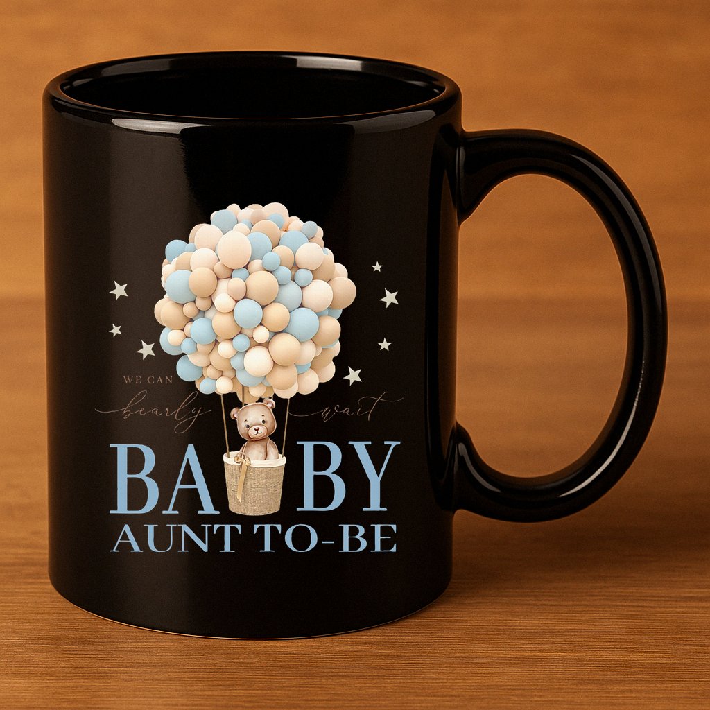 Aunt We Can Bearly Wait Baby Shower Bear Family Matching 11oz C Handle Ceramic Mug