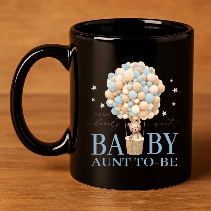 Aunt We Can Bearly Wait Baby Shower Bear Family Matching 11oz C Handle Ceramic Mug