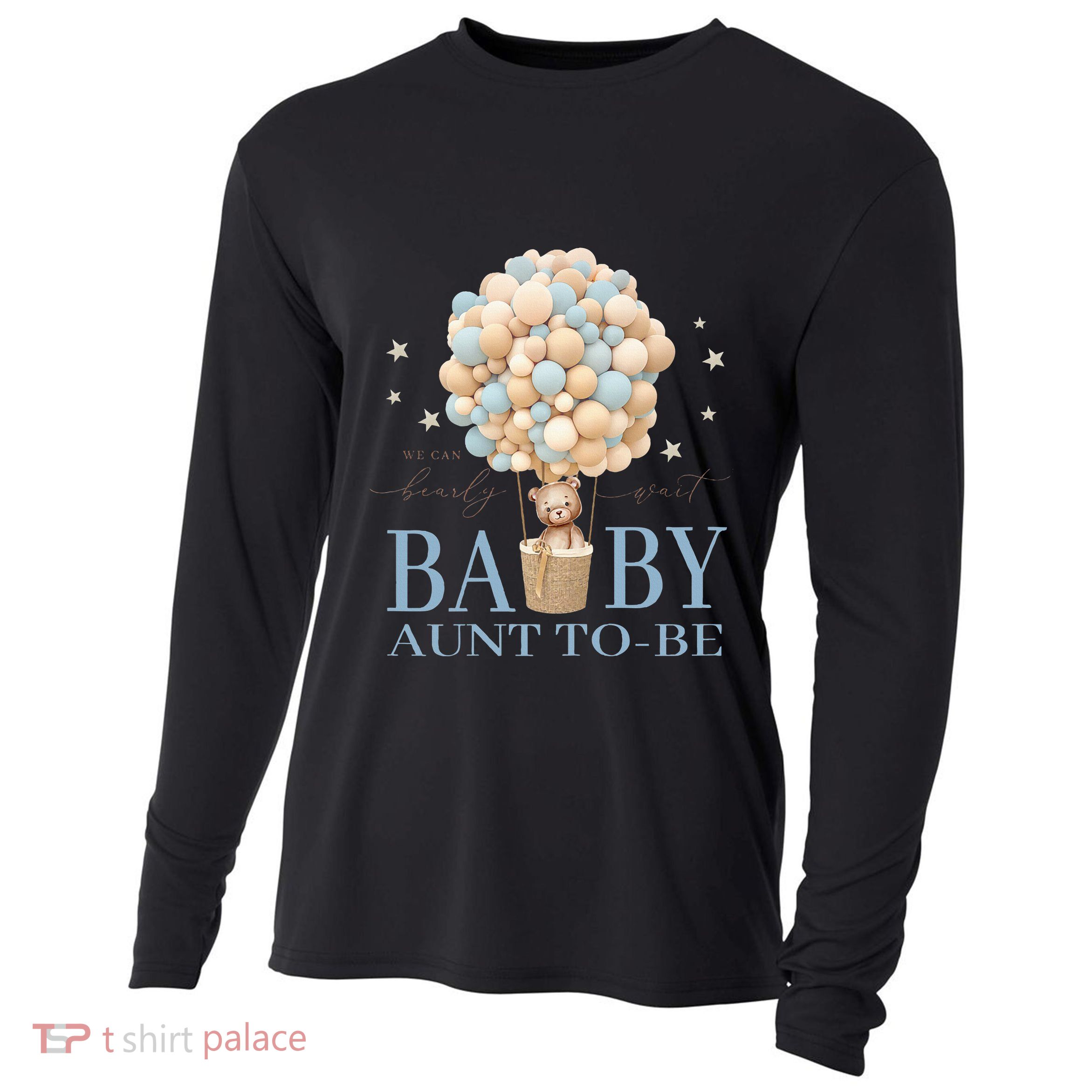 Aunt We Can Bearly Wait Baby Shower Bear Family Matching Cooling Performance Long Sleeve Crew