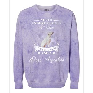 A With Courage And A Dogo Argentino Gift Colorblast Crewneck Sweatshirt