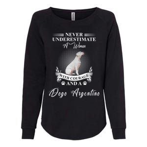 A With Courage And A Dogo Argentino Gift Womens California Wash Sweatshirt