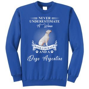 A With Courage And A Dogo Argentino Gift Sweatshirt