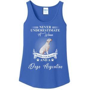 A With Courage And A Dogo Argentino Gift Ladies Essential Tank