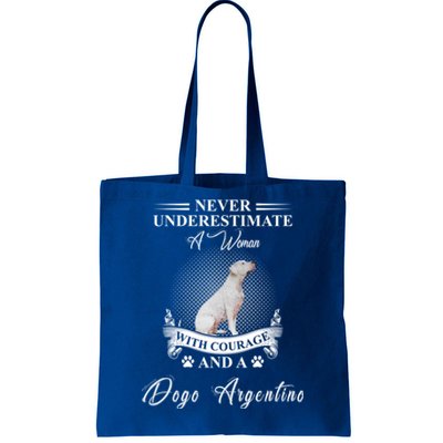 A With Courage And A Dogo Argentino Gift Tote Bag