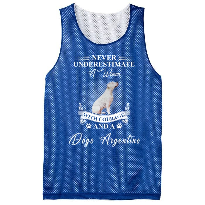 A With Courage And A Dogo Argentino Gift Mesh Reversible Basketball Jersey Tank