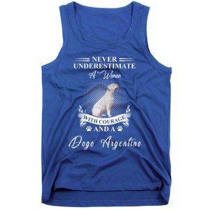 A With Courage And A Dogo Argentino Gift Tank Top