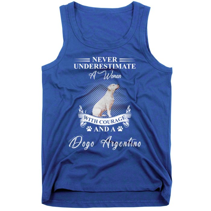 A With Courage And A Dogo Argentino Gift Tank Top