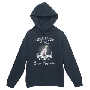 A With Courage And A Dogo Argentino Gift Urban Pullover Hoodie