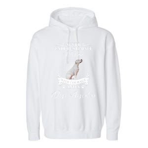 A With Courage And A Dogo Argentino Gift Garment-Dyed Fleece Hoodie