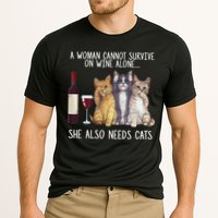A Woman Cannot Survive On Wine Alone She Also Needs Cat Performance Shirt