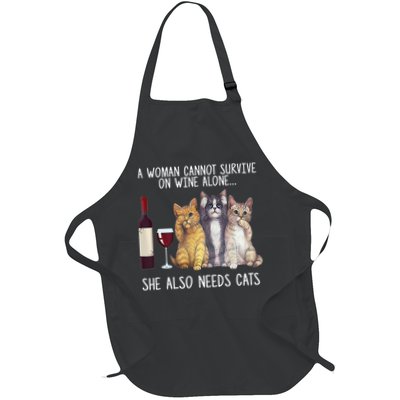 A Woman Cannot Survive On Wine Alone She Also Needs Cat Apron