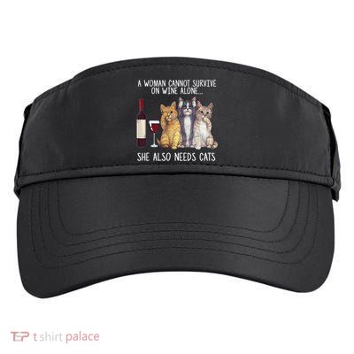 A Woman Cannot Survive On Wine Alone She Also Needs Cat Adult Drive Performance Visor