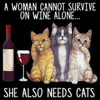 A Woman Cannot Survive On Wine Alone She Also Needs Cat Visor