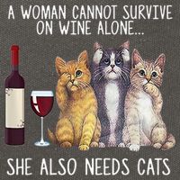 A Woman Cannot Survive On Wine Alone She Also Needs Cat Cotton Canvas Backpack