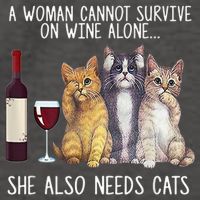 A Woman Cannot Survive On Wine Alone She Also Needs Cat Vector Backpack