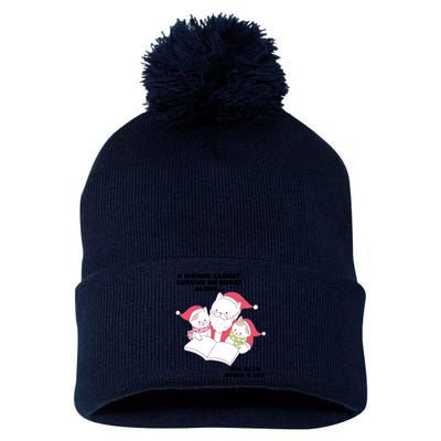 A Woman Cannot Survive On Books Alone She Also Needs A Cat Pom Pom 12in Knit Beanie