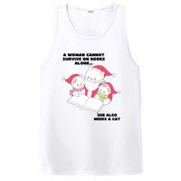 A Woman Cannot Survive On Books Alone She Also Needs A Cat PosiCharge Competitor Tank