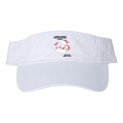 A Woman Cannot Survive On Books Alone She Also Needs A Cat Valucap Bio-Washed Visor