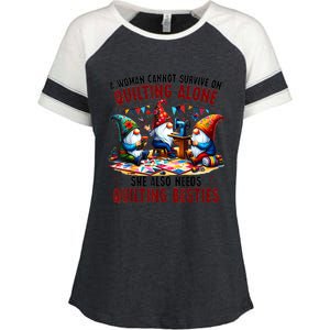 A Woman Cannot Survive On Quilting Alone She Also Needs Enza Ladies Jersey Colorblock Tee