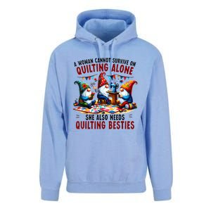 A Woman Cannot Survive On Quilting Alone She Also Needs Unisex Surf Hoodie