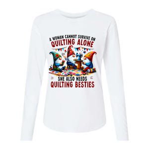 A Woman Cannot Survive On Quilting Alone She Also Needs Womens Cotton Relaxed Long Sleeve T-Shirt