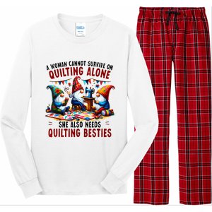 A Woman Cannot Survive On Quilting Alone She Also Needs Long Sleeve Pajama Set