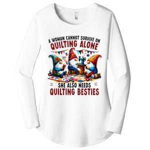 A Woman Cannot Survive On Quilting Alone She Also Needs Women's Perfect Tri Tunic Long Sleeve Shirt