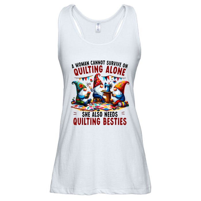 A Woman Cannot Survive On Quilting Alone She Also Needs Ladies Essential Flowy Tank