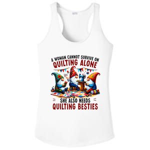 A Woman Cannot Survive On Quilting Alone She Also Needs Ladies PosiCharge Competitor Racerback Tank