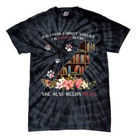 A Woman Cannot Survive On Books Alone She Also Needs Dogs Tie-Dye T-Shirt