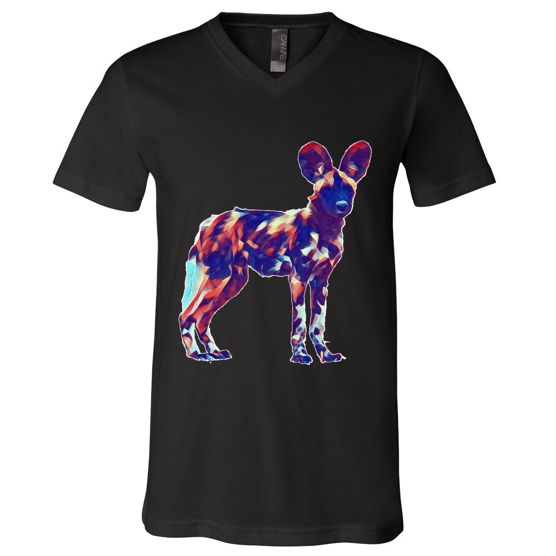 African Wild Dog V-Neck T-Shirt