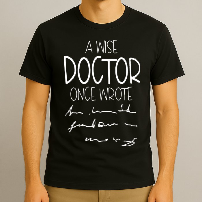 A Wise Doctor Once Wrote Funny Medical Doctor Handwriting T-Shirt