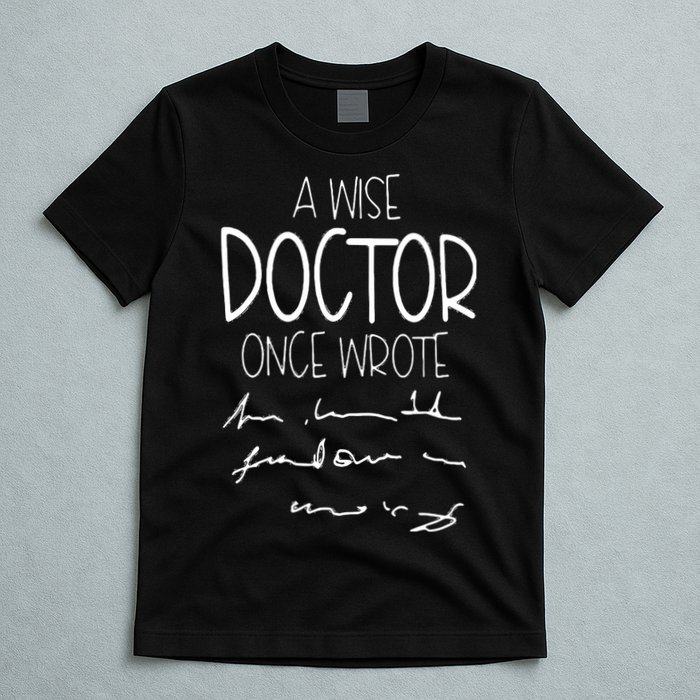A Wise Doctor Once Wrote Funny Medical Doctor Handwriting T-Shirt