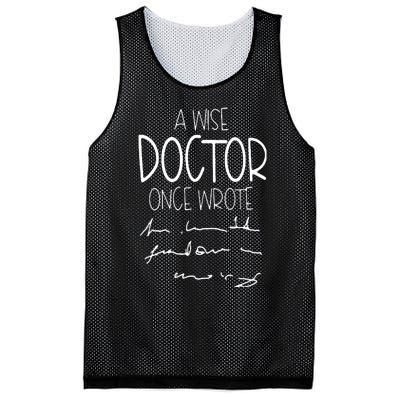 A Wise Doctor Once Wrote Funny Medical Doctor Handwriting Mesh Reversible Basketball Jersey Tank