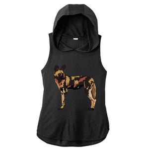 African Wild Dog Hunting Endangered Gift Gift Ladies PosiCharge Tri-Blend Wicking Draft Hoodie Tank