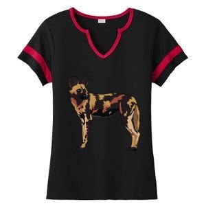 African Wild Dog Hunting Endangered Gift Gift Ladies Halftime Notch Neck Tee