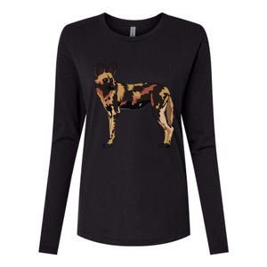 African Wild Dog Hunting Endangered Gift Gift Womens Cotton Relaxed Long Sleeve T-Shirt