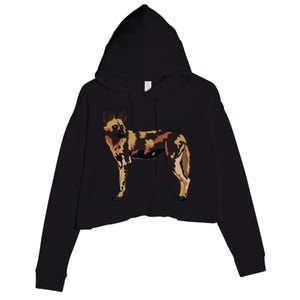 African Wild Dog Hunting Endangered Gift Gift Crop Fleece Hoodie