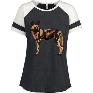 African Wild Dog Hunting Endangered Gift Gift Enza Ladies Jersey Colorblock Tee