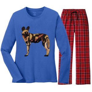 African Wild Dog Hunting Endangered Gift Gift Women's Long Sleeve Flannel Pajama Set 