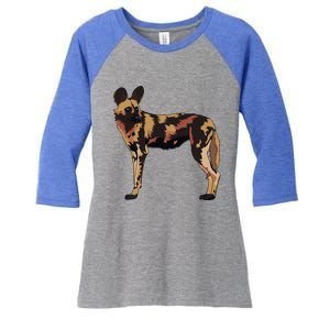 African Wild Dog Hunting Endangered Gift Gift Women's Tri-Blend 3/4-Sleeve Raglan Shirt