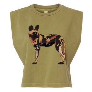 African Wild Dog Hunting Endangered Gift Gift Garment-Dyed Women's Muscle Tee