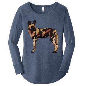 African Wild Dog Hunting Endangered Gift Gift Women's Perfect Tri Tunic Long Sleeve Shirt