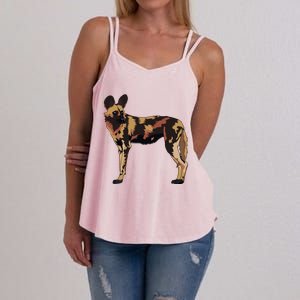 African Wild Dog Hunting Endangered Gift Gift Women's Strappy Tank