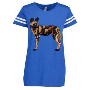 African Wild Dog Hunting Endangered Gift Gift Enza Ladies Jersey Football T-Shirt